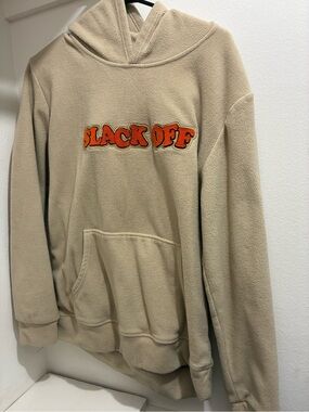 Beige 'SLACK OFF' Graphic Hoodie
